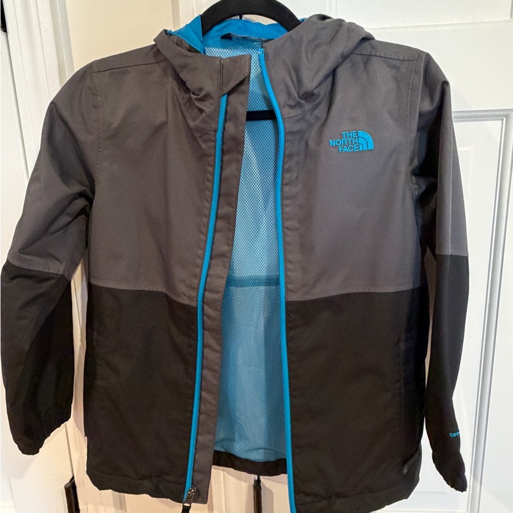 The North Face Kids Charcoal and Teal Raincoat